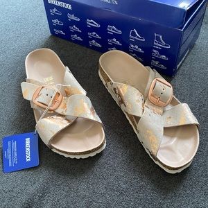 Birkenstock Siena Big Buckle Suede sandal - Vintage Metallic Rose Copper - 39